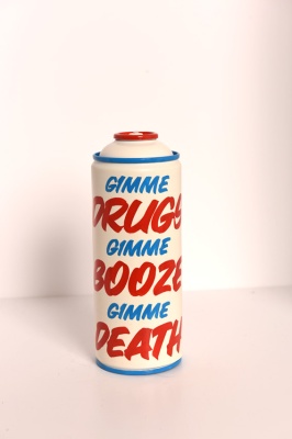 ''Can't Quit'' customised empty spray can by Cobra Signs